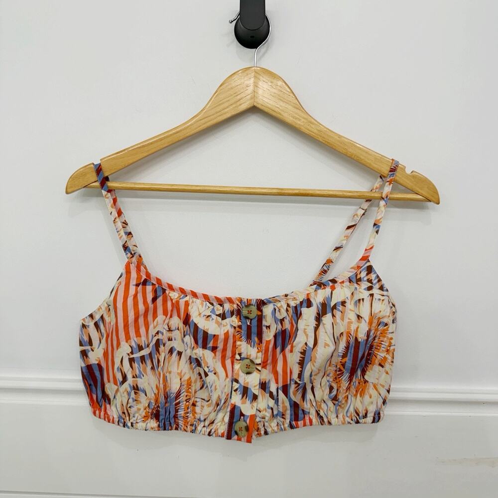 Women’s Anthropologie Button Front Cropped Tank Top Size Small S